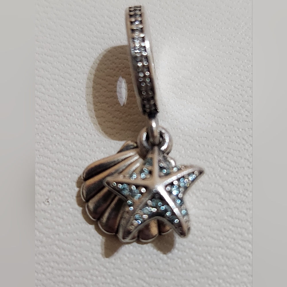 Authentic Pandora Starfish Shell Silver Dangle Ch… - image 8